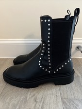Zara Black Studded Biker Mid