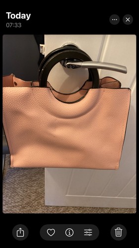 Handbag with removable zip bag - with,