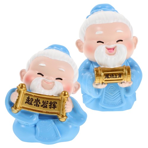 Blue resin confucius figurines - resin,