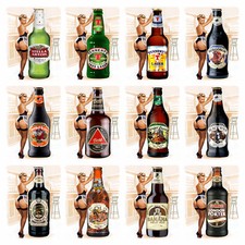 Alcohol Sexy Pin Ups 2 Retro Metal Signs/Plaques Man Cave,Novelty Gift, Bar/ Pub