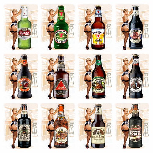 Alcohol sexy pin ups retro - 2,