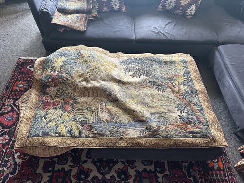 Vintage large french tapestry - large,