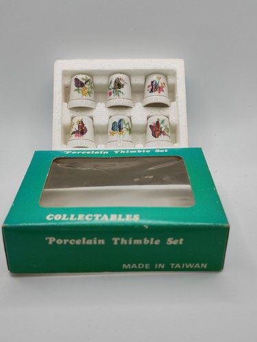Vintage thimble set porcelain - set,