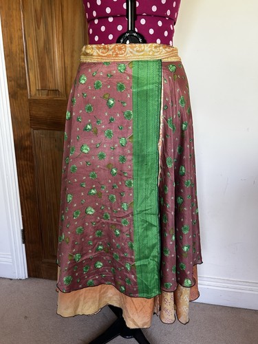 Silk wrap skirt made from - made, up