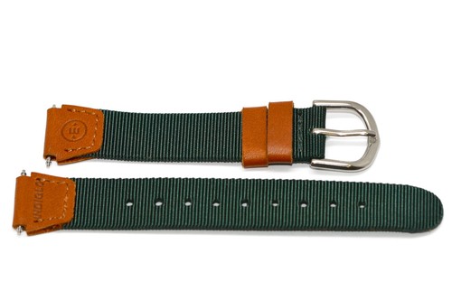 Timex 18mm green brown - timex, nylon