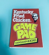 KFC Game Pad 'HANGMAN & BOXES' - Vintage KFC Kids Travel Quiz Book
