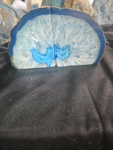 Large blue agate geode - agate,