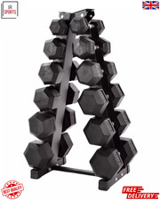 Hex Dumbbells 5kg-30kg Full Set Pair with Dumbbell Rack Storage Stand Home Gym