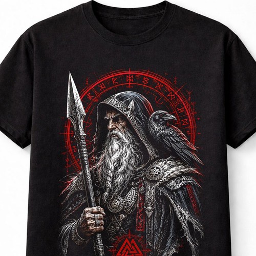 Odin raven viking - odin, norse