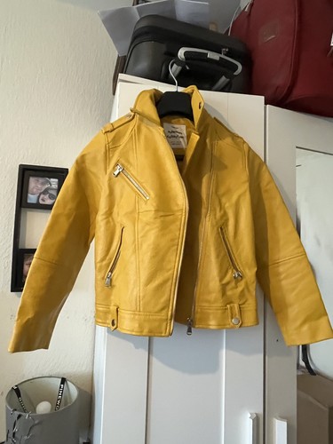 Zara girls leather jacket used - girls,