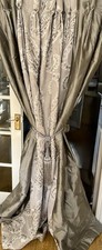 STUNNING BESPOKE LAURA ASHLEY GREY SILK/  EMPEROR PAISLEY SINGLE /DOOR CURTAIN 