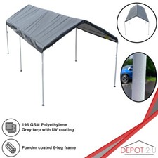 Single Canopy/Carport | 195 gsm UV protected cover | 20 x 10 x 8.6 ft