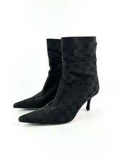 Vintage Gucci Monogram Black Ankle Boots