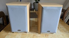 ELTAX MONITOR III 2 Way Bi-Wire bookshelf speakers, beech with grey front covers