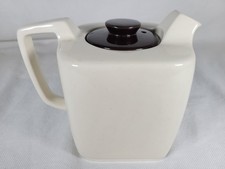 Goblin Genuine Teapot White Ceramic With Black Lid Vintage Made England Rare