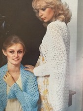 Vtg 70s Lister Lee Target 1150 DK knitting pattern Lady’s Bed Jacket Wrap