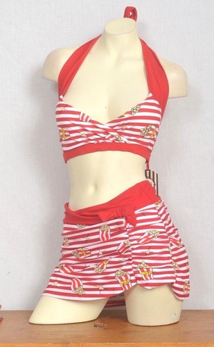 Red popcorn bikini - vintage, pin