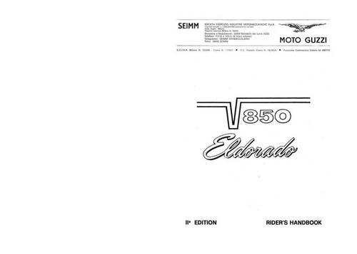 Moto guzzi rider handbook - guzzi, rider's