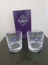EDINBURGH CRYSTAL WHISKEY GLASSES SKIBO OLD FASHIONED SPIRITS GLASSES SIGNED