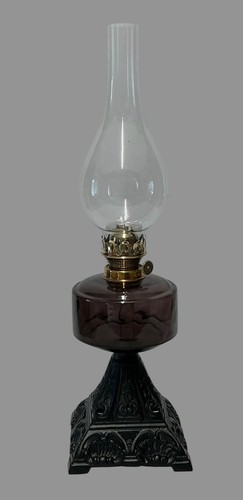 Antique oil lamp purple - ,