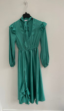 Asos Dress Green Satin Midi