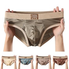 Men Satinlike Ice Silk Briefs