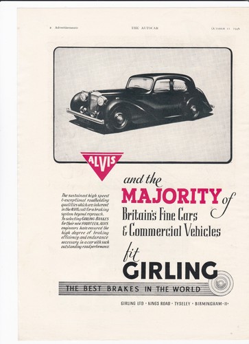 Girling brakes featuring alvis - girling,
