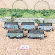 BACHMANN OO GAUGE RAKE OF 5 SIDE DOOR TIPPLER WAGONS WEATHERED + LOADS FREE POST