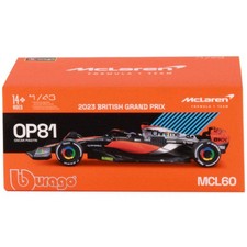 Burago 1:43 McLaren MCL60 2023 #81 Oscar Piastri Display Case Model Car