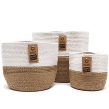 Set of 3 White Cotton Rope
