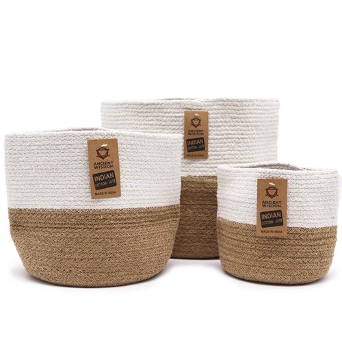 Set white cotton rope - set, 3