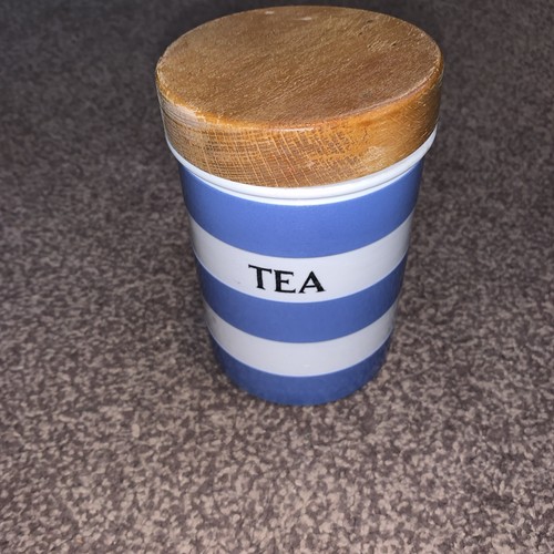 Green cornishware tea jar - g,