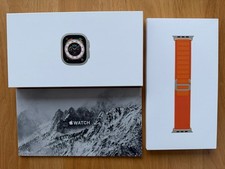 Apple Watch Ultra 49mm Titanium - With Orange Alpine Loop Strap - New!