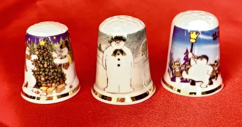 Snowman thimble set of3 - ,