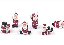 6x mini santa's / santa clus Christmas Cake Decorations yule log cupcake toppers