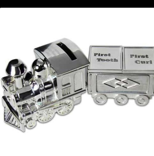 Silver plated train money - silver,