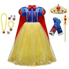 Girls Princess Snow White Dress Up Costume Cosplay Birthday Party Outfit HOT
