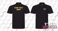 Embroidery * Printed * Polo Shirt Personalised *Self Employed*Business*Text*Logo
