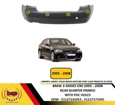 BMW 3 SERIES E90 2005 - 2008 REAR BUMPER WITH PDC HOLES STANDARD SALOON MODELS