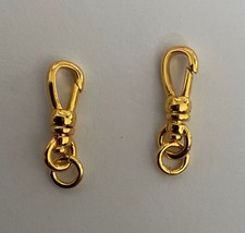 2 small solid brass gold col