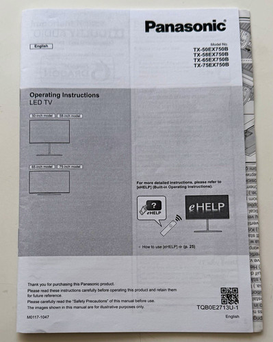 Panasonic 50ex750b 50in led - 50in,