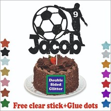 Personalised Custom Cake Topper Birthday Football Kids Man Boy Any Name & Age