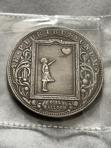 One dollar coin banksy balloon - dollar,
