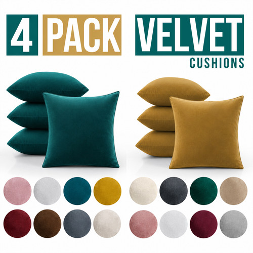 Pack velvet cushions - pack, of