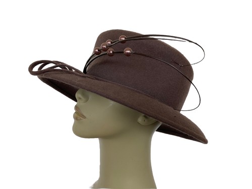 Ladies brown wool felt lead - brown,