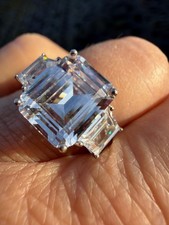 Diamonique Emerald Cut 3 stone