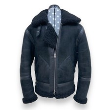 Acne Studios Shearling-Lined Full-Grain Black Leather Jacket Mens Small