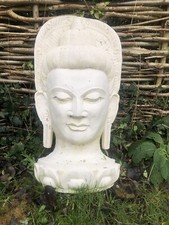Handmade Buddha face Head Sculpture 75cm tall flat backed Buddhist zen spiritual