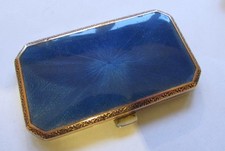 EDWARDIAN LADIES GOLD CASED GUILLOCHE ENAMEL CIGARETTE CASE POSSIBLY FRENCH