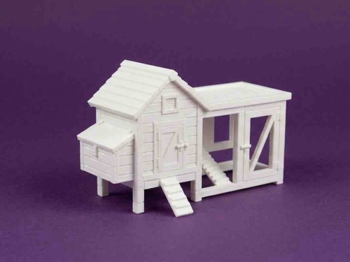 Miniature chicken coop - miniature, 3d